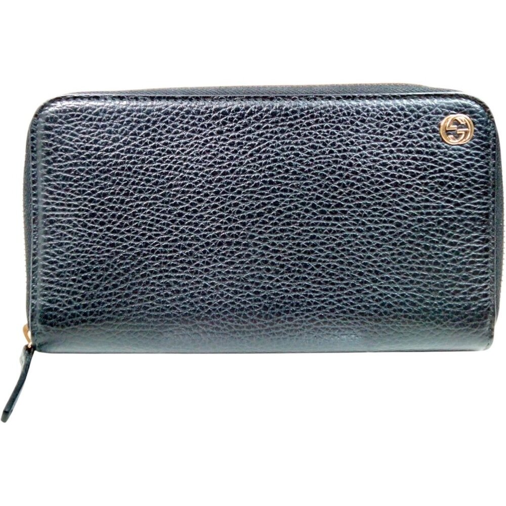 (L3) Gucci Wallet Long Black Leather